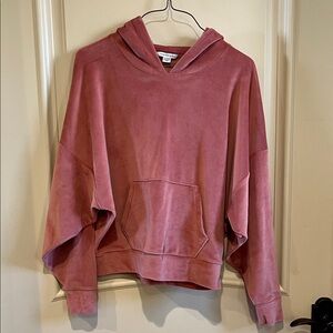 Blush velour hoodie American eagle new NEVER worn size XS